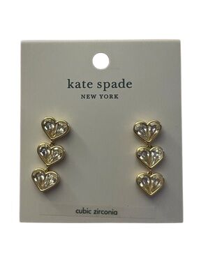 Kate Spade New york Rock Solid Stone Heart Linear Earrings